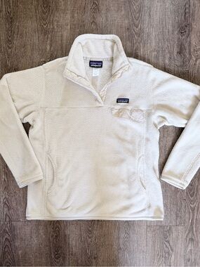 Patagonia Women's Re-Tool Half-Snap Pullover in ivory cream , Size large